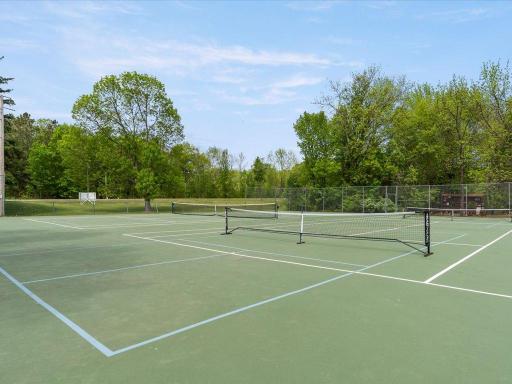 Interested in playing some tennis? Sign up and enjoy a match or two. There are pickleball courts also.