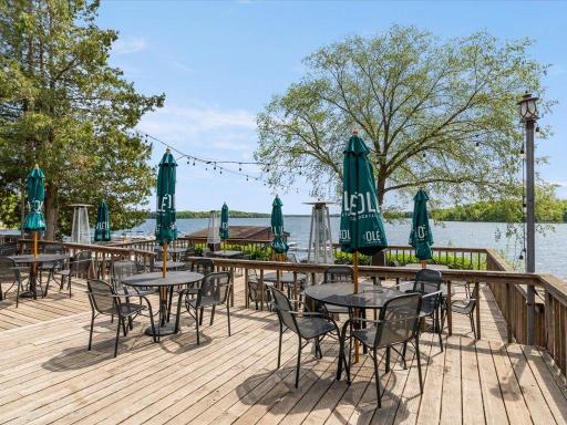 Enjoy a sunny lunch or dinner on the deck overlooking the lake.