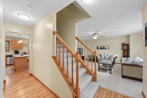 Main level has a nice layout, spacious kitchen and dining room area, and living room.