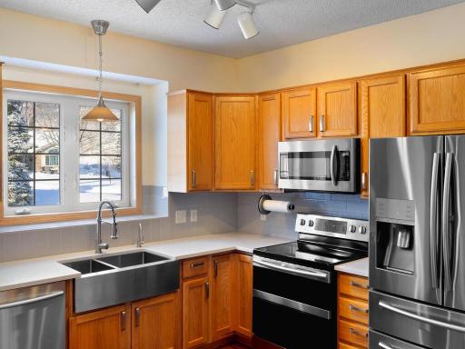 Kitchen with window above sink