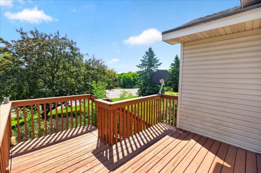 Deck is on the east side of home