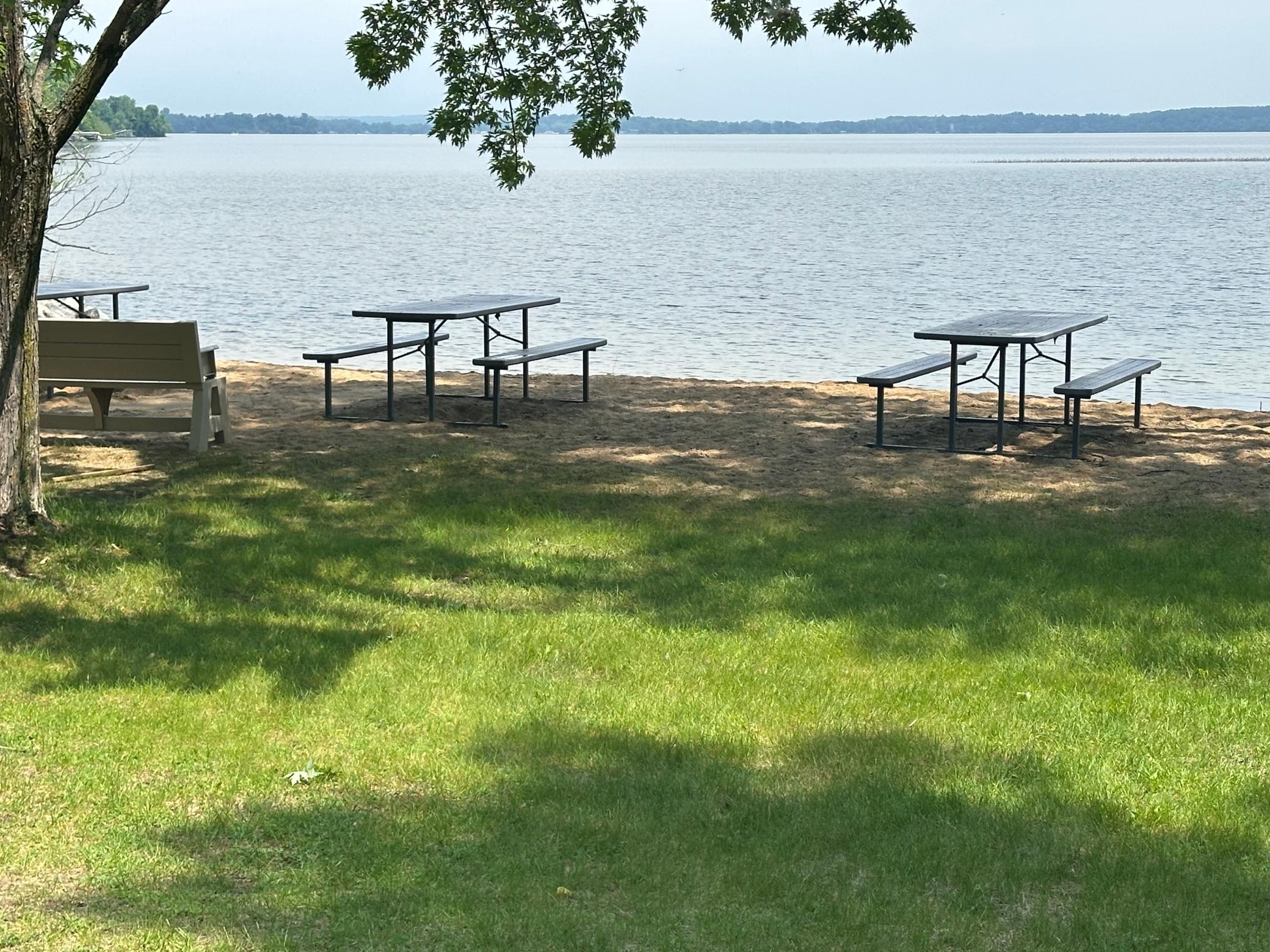 Picnic area near sandy beach