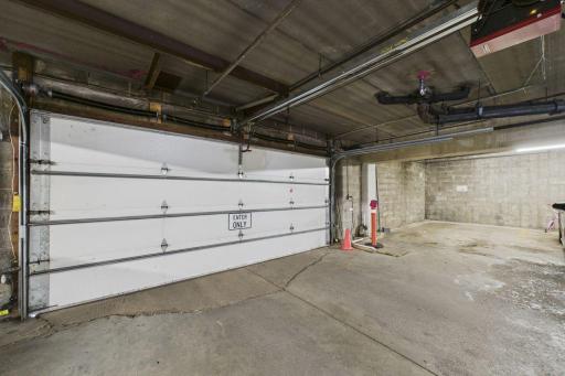 Assigned underground, heated parking space right when you pull in the garage.
