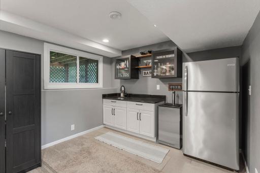 Wet Bar in the Lower Level- Both Full and Keg Refrigerator!