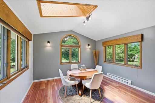 Gather around the table with views of the backyard.