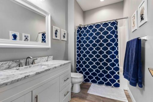 Main Floor Bathroom w/Stone counters!