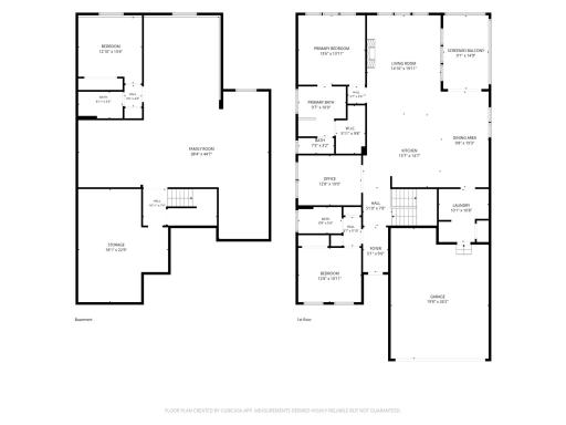 Floor Plans of main level and lower level.