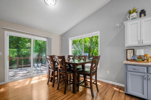 Bright dining area out to the glorious deck