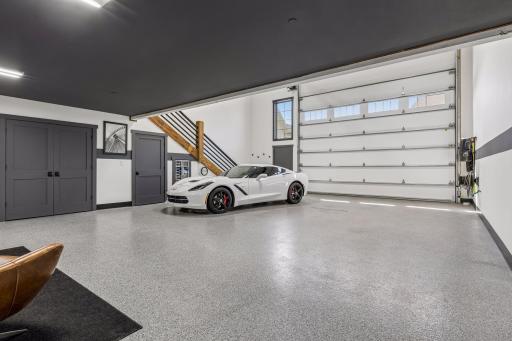 Built- in storage closets on garage level