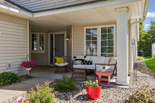 Inviting front patio to enjoy morning coffee