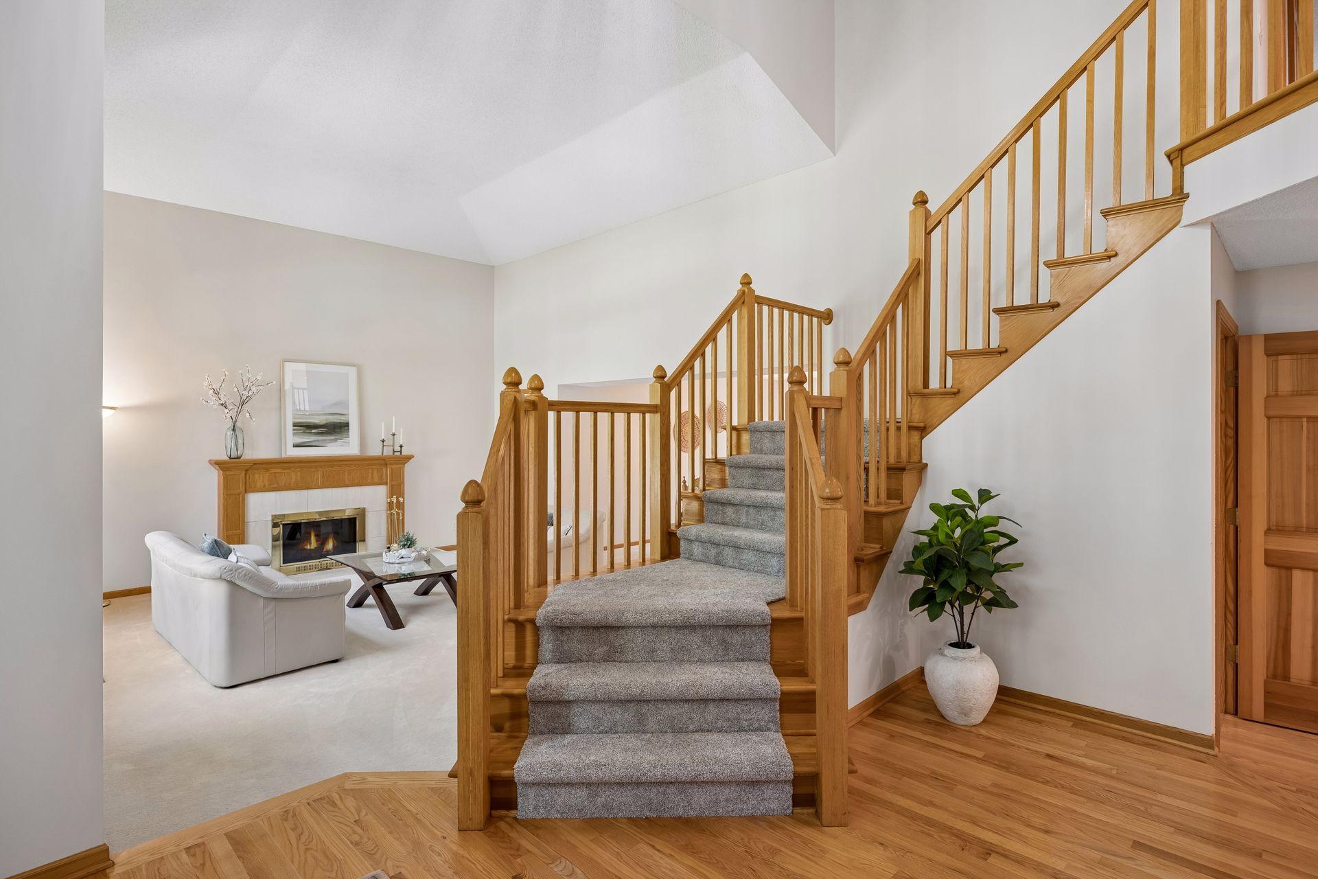 Welcoming grand entry with soaring ceilings and an open floor plan that creates an airy, spacious feel.