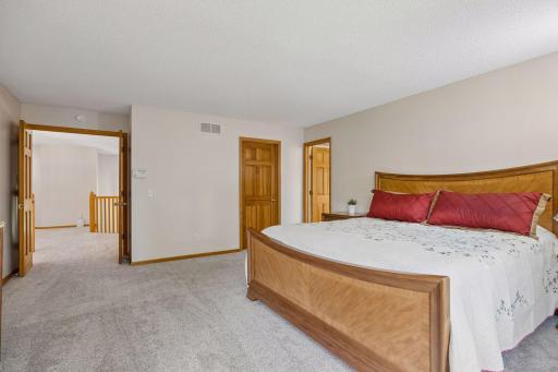 Inviting primary bedroom featuring a generous walk-in closet and plenty of room to create a comfortable private retreat.
