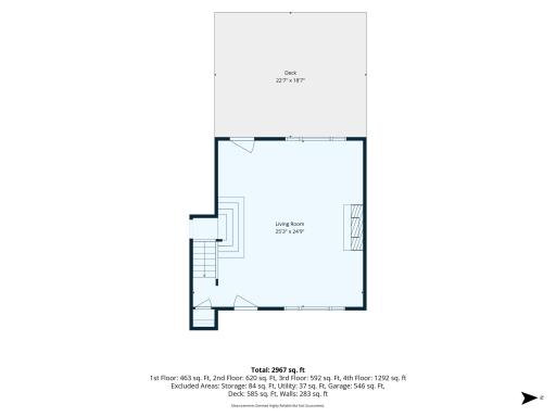 1400 Lia DR Ground Level Floorplan- Living Room