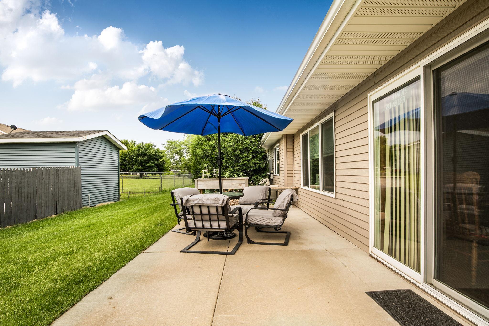 Slide door lends access to into the dining room.