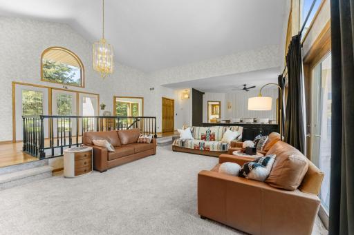 The timeless sunken living room, perfect for hosting