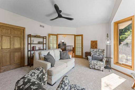 Double window doors give great flexibility to this room.