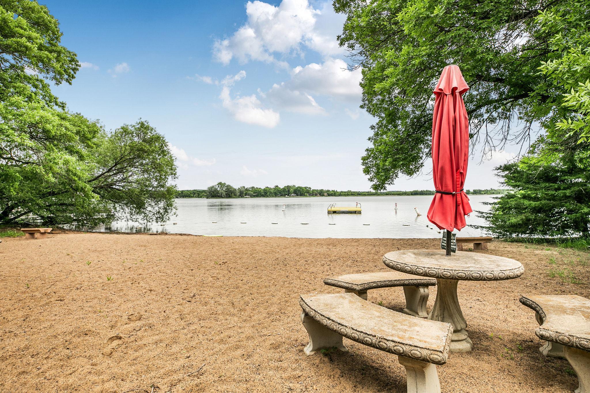 Sandy beach area creates the perfect spot for gathering.