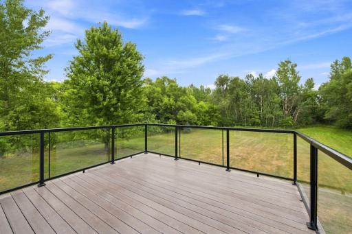 Private backyard with deck