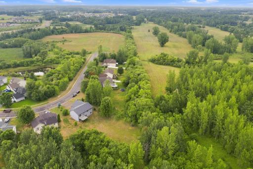 Aerial view of the surrounding neighborhood