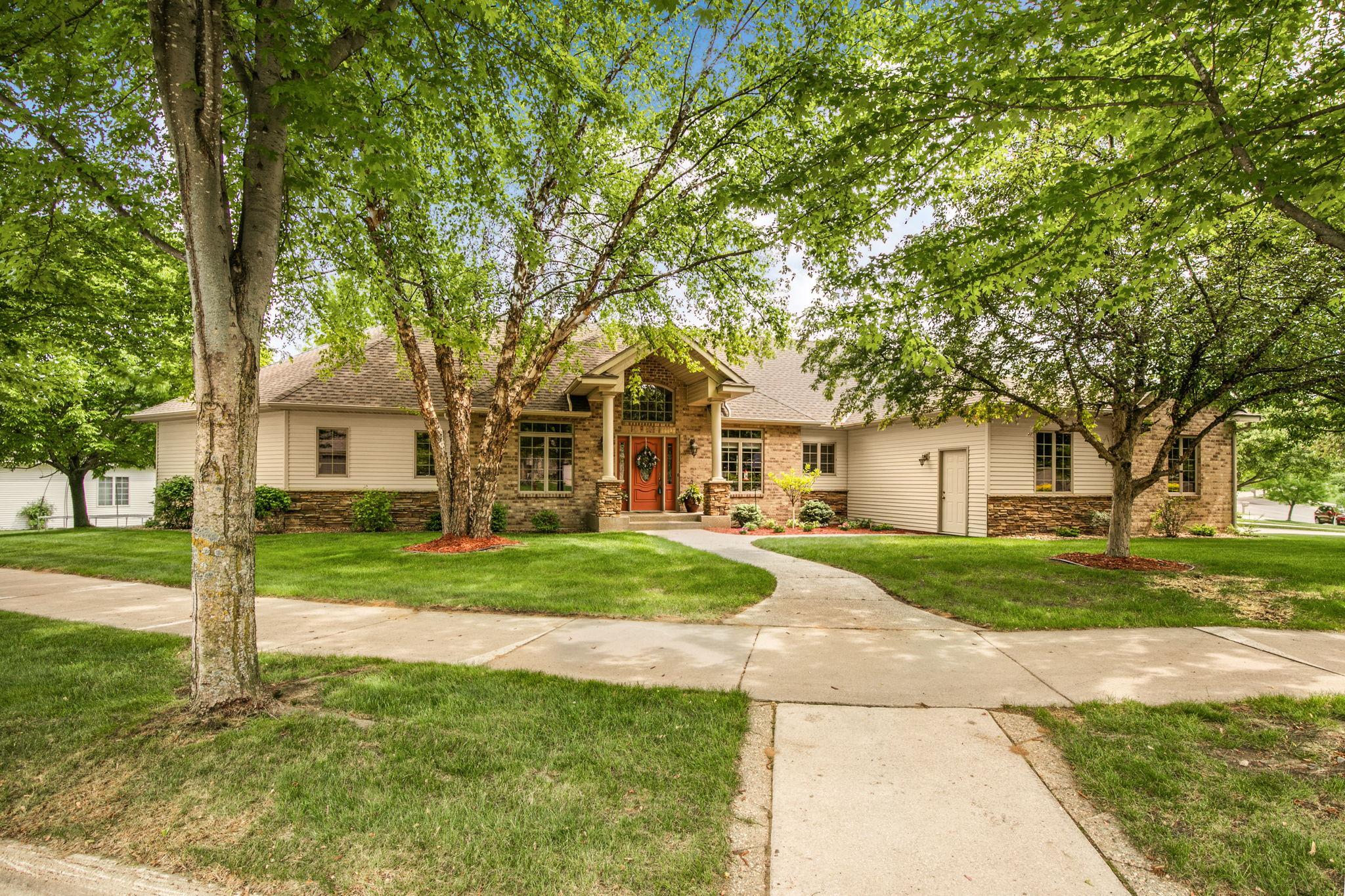 Welcoming sidewalks and walkways provide easy access to the home.