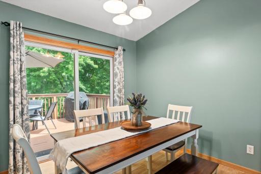 Great casual dining area leading to back deck