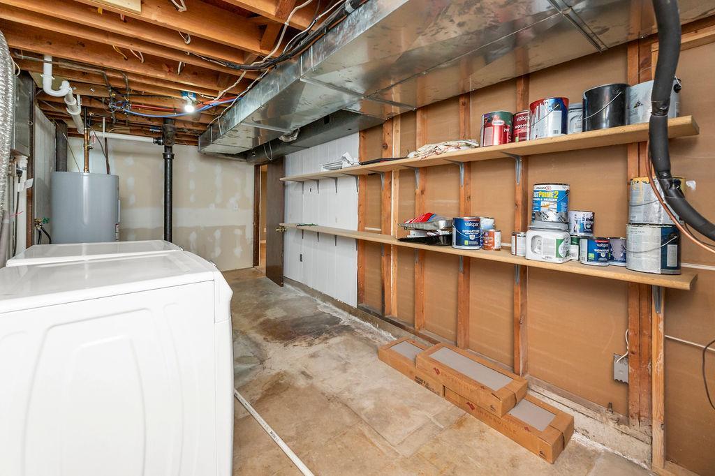 Utility & Laundry Room offers windows, storage, I-beam bracing, Radon mitigation