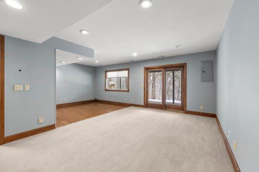 Lower level living space offering flexibility for entertaining, relaxing or hobbies.
