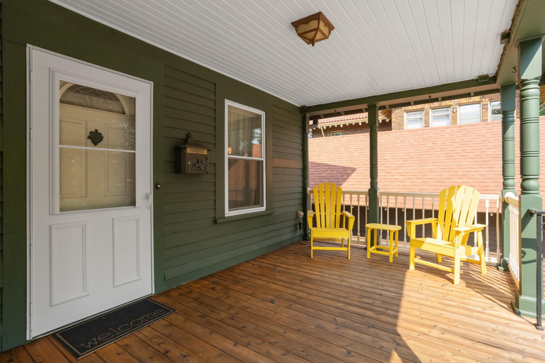Large front porch for morning coffee or enjoying the vibrant neighborhood.