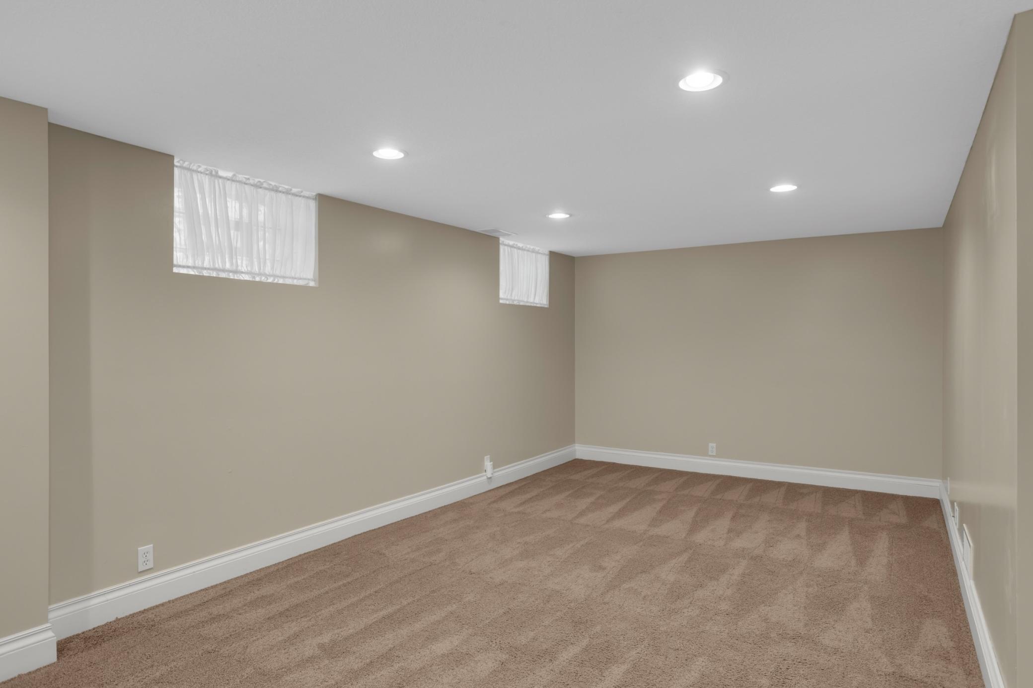 Basement family room rounds out the interior of the home, offering another flexible living space.