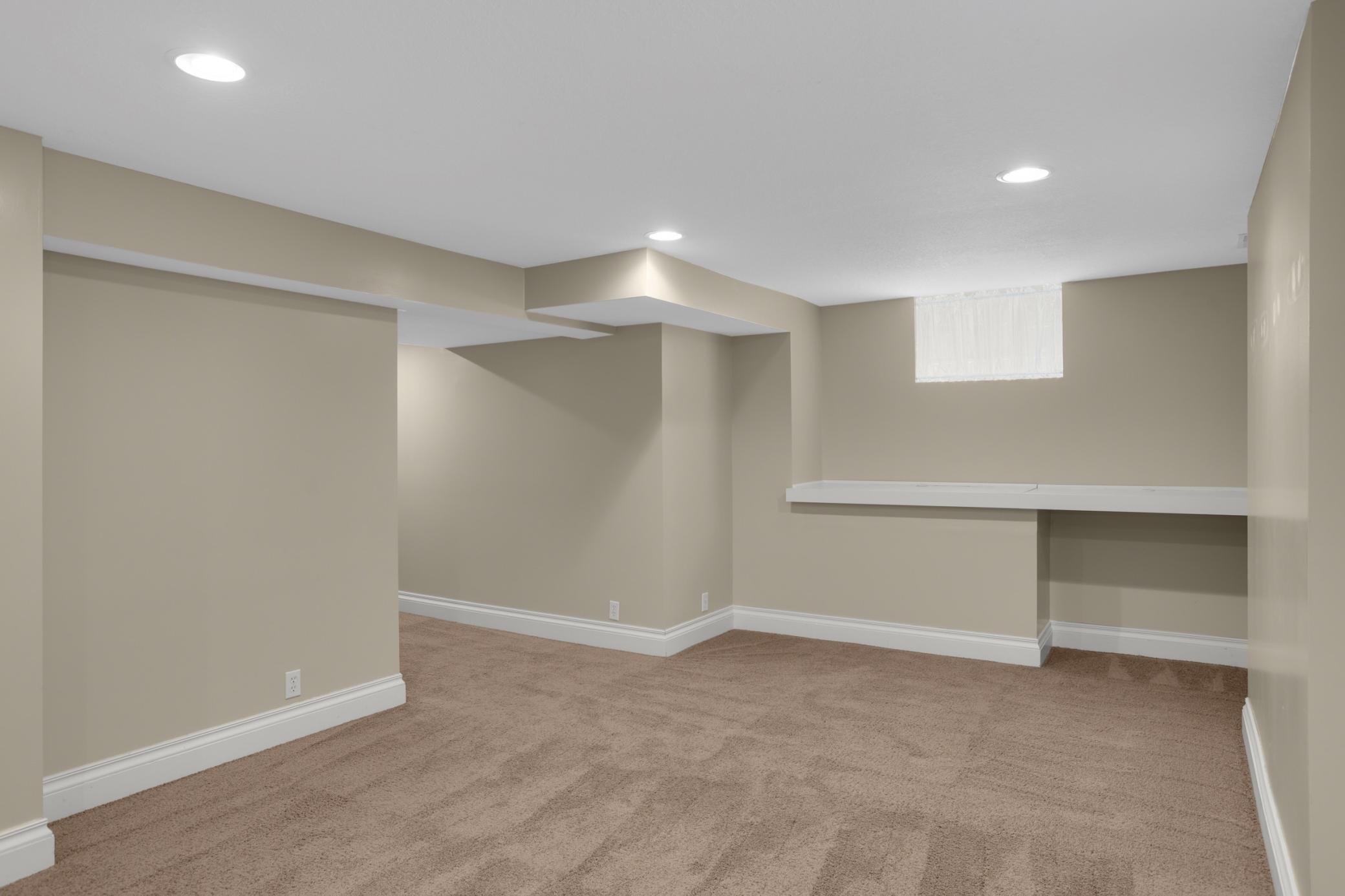 Perfect as is for secondary living space, or easily add an egress window to the space if an additional bedroom is desired.
