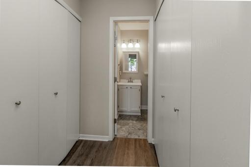 Main Bedroom Hallway with closets and walk through Batroom