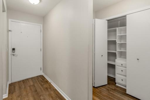 Front Entry and Hall Closet with built ins