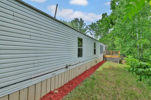 Front side toward the road, has entrance to the washer/dryer hook-up area.