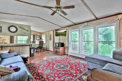 3 newer windows in the living room overlooking the back yard