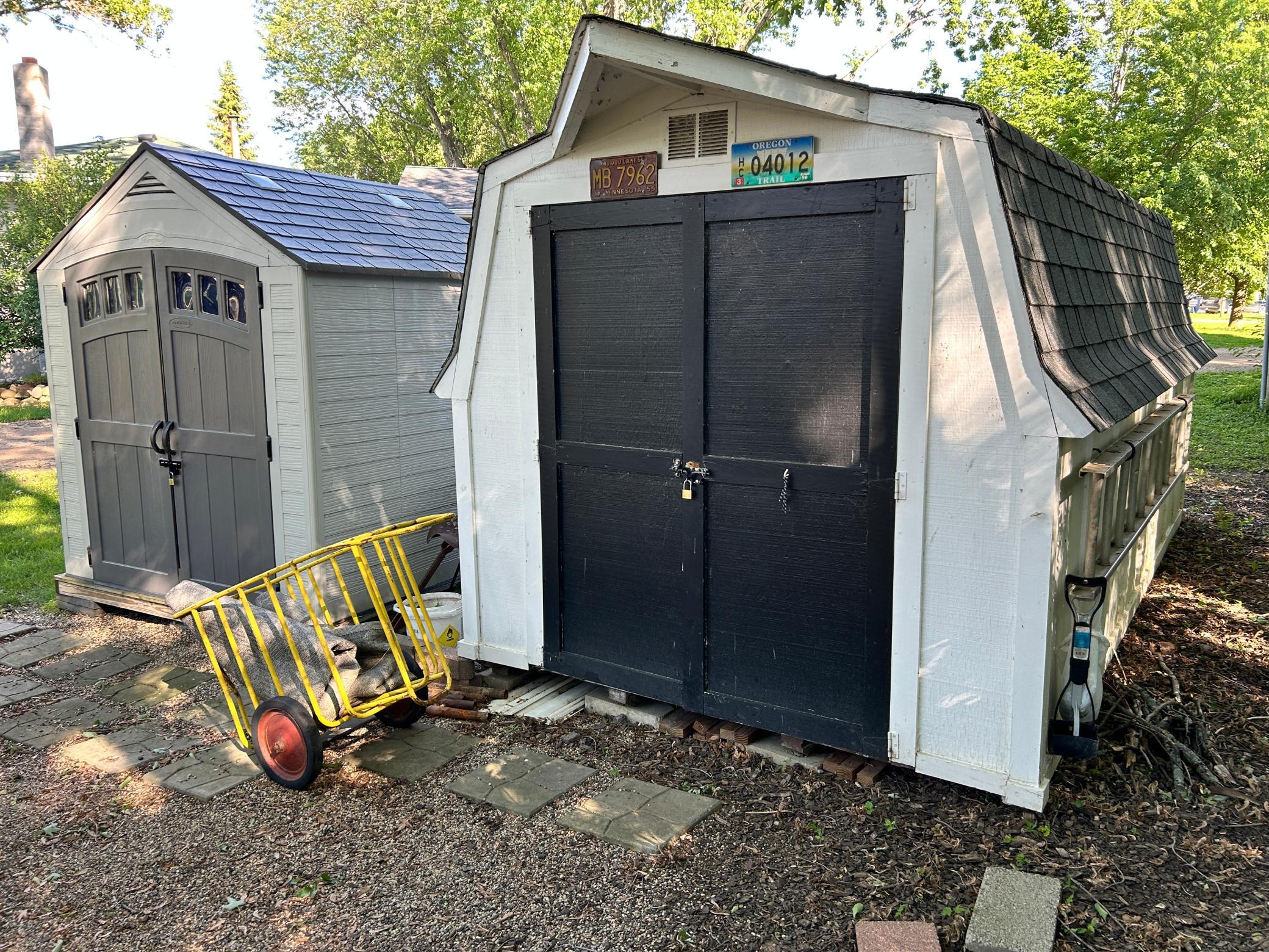 These two storage buildings provide storage for your gardening supplies and lake toys.