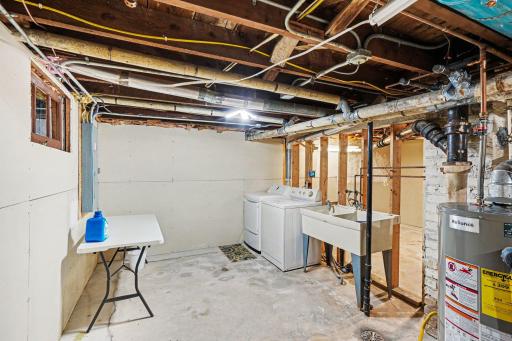 A few walls have been started, there is potential for the next owner to finish off and create more finished space