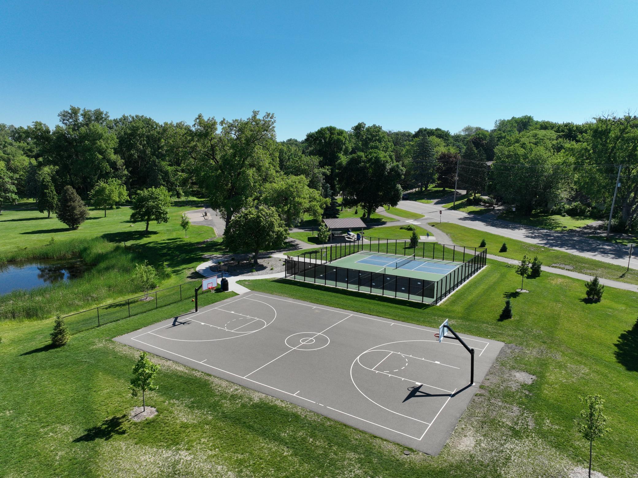 Basketball courts at Moore Lake Park