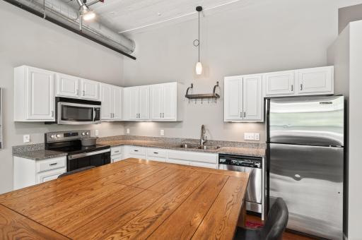 ample counter space for meal prep and serving.