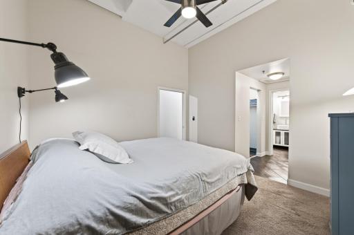 Standing in the corner of the main bedroom.