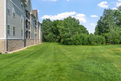 Outdoor green space that is connected with sidewalks