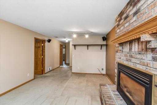 Gas fireplace with classic brick surround