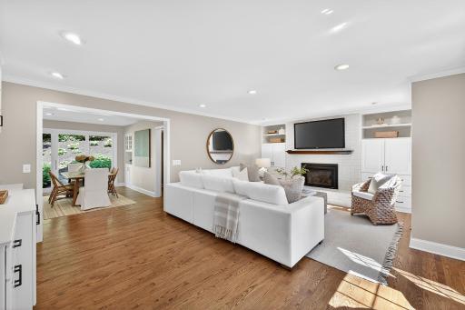 Main Floor Family Room with Hardwood Floors