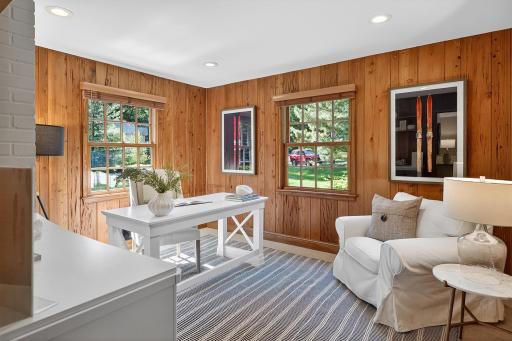 Main Floor Office with Pecky Cypress Walls