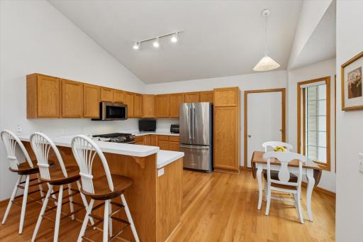 Eat-in kitchen and two-tiered counter space offer so much flexibility!