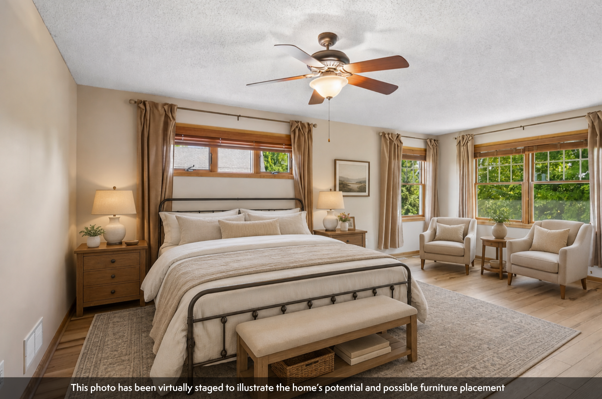 This photo been virtually staged to illustrate the home’s potential and possible furniture placement.