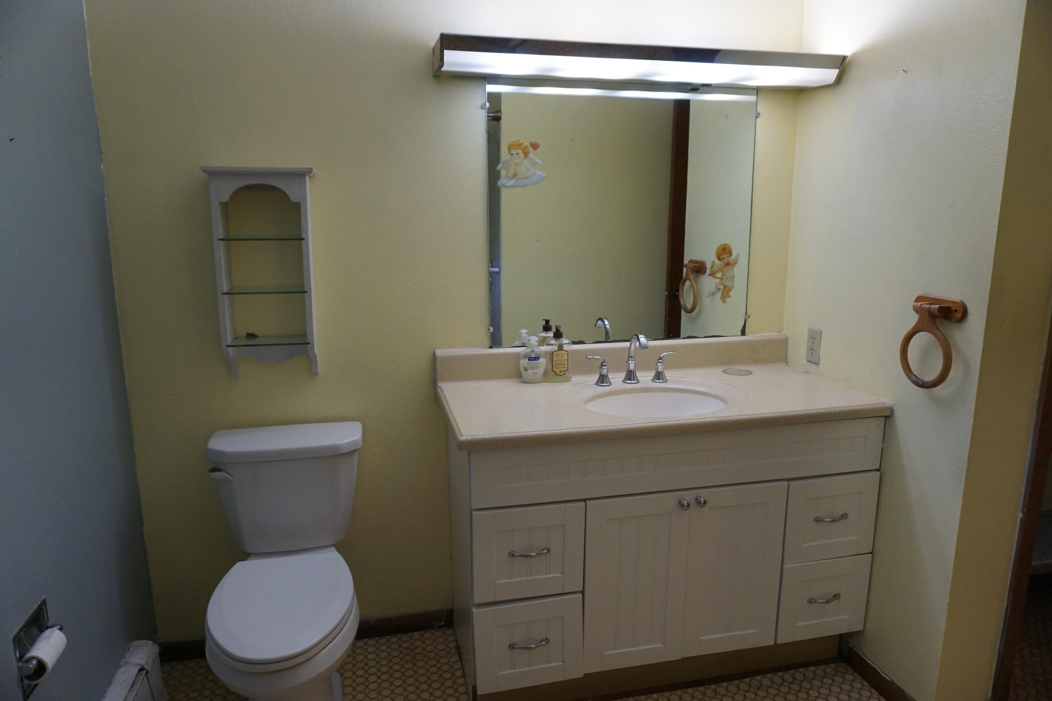 Vanity in main floor bathroom