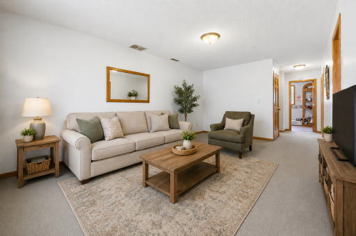 Digitally Staged Family Room - Lower Level