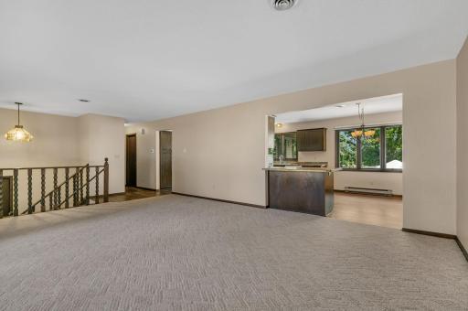 Nice flow from the living room to the kitchen and dining keep the spaces connected yet defined