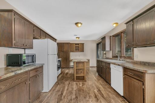 Take in lake views from every window in the kitchen.