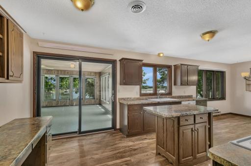 Access the the huge 3 season porch from the kitchen
